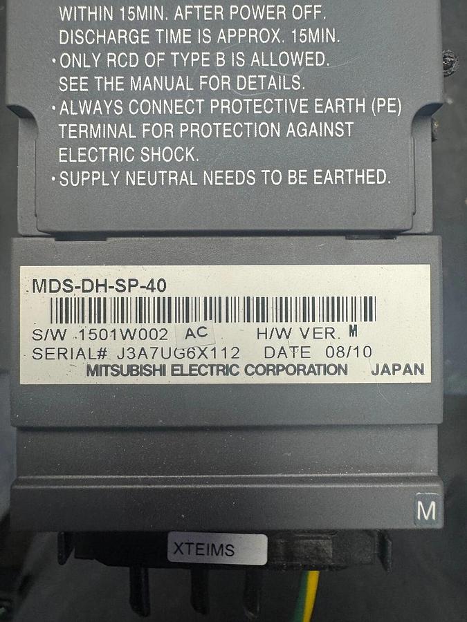 Used Mitsubishi Spindle Drive Unit - MDS-DH-SP-40 S/N: J3A7UG6X112