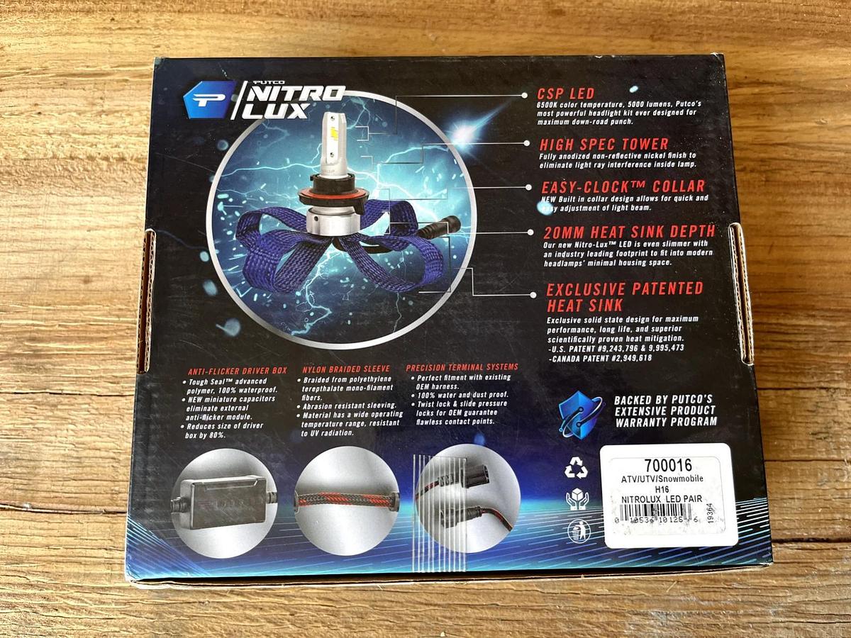 Used Putco 700016 Set of 2 Nitro-Lux H16 5000LM White Replacement Headlight Bulbs