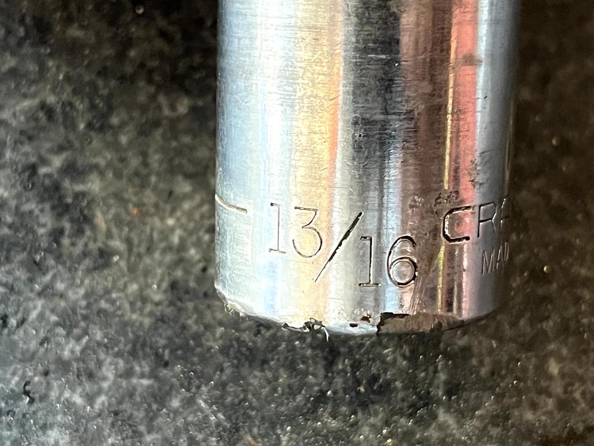 Used Craftsman 13/16" 12 Point 1/2" Drive Shallow Socket V 47511 Made In USA