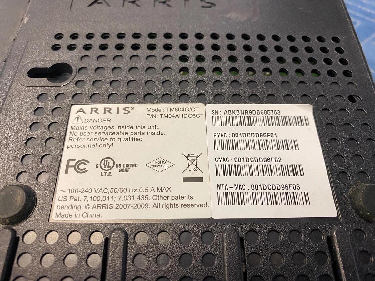 Used ARRIS TM604G/CT Cable Telephony Modem