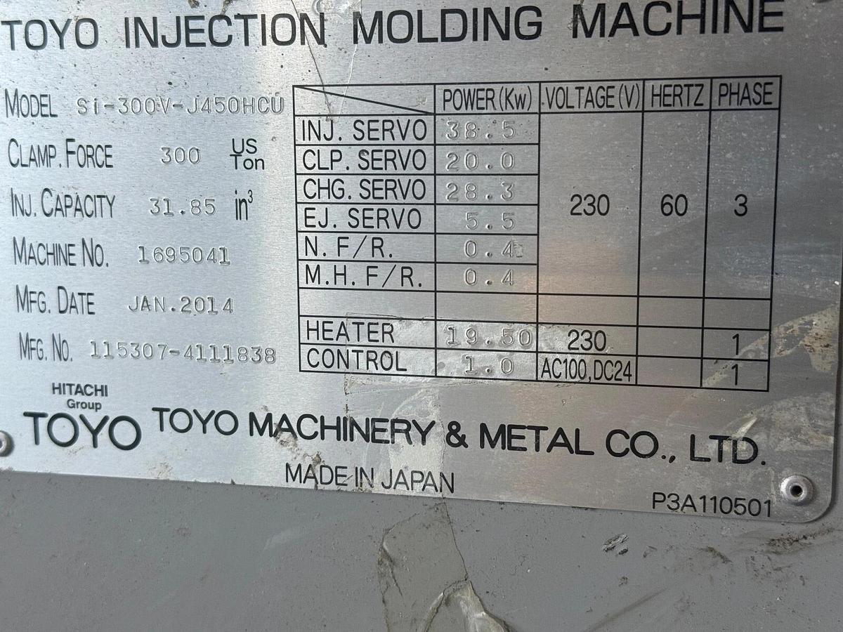 Used 2014 Toyo Si300v J450HCU  17.5 oz shot.