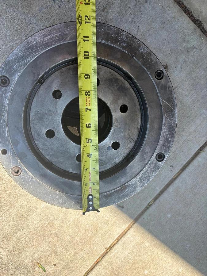 Used PHASE 2,  12" 3-Jaw Chuck 4" Hole Self Centering Jaws