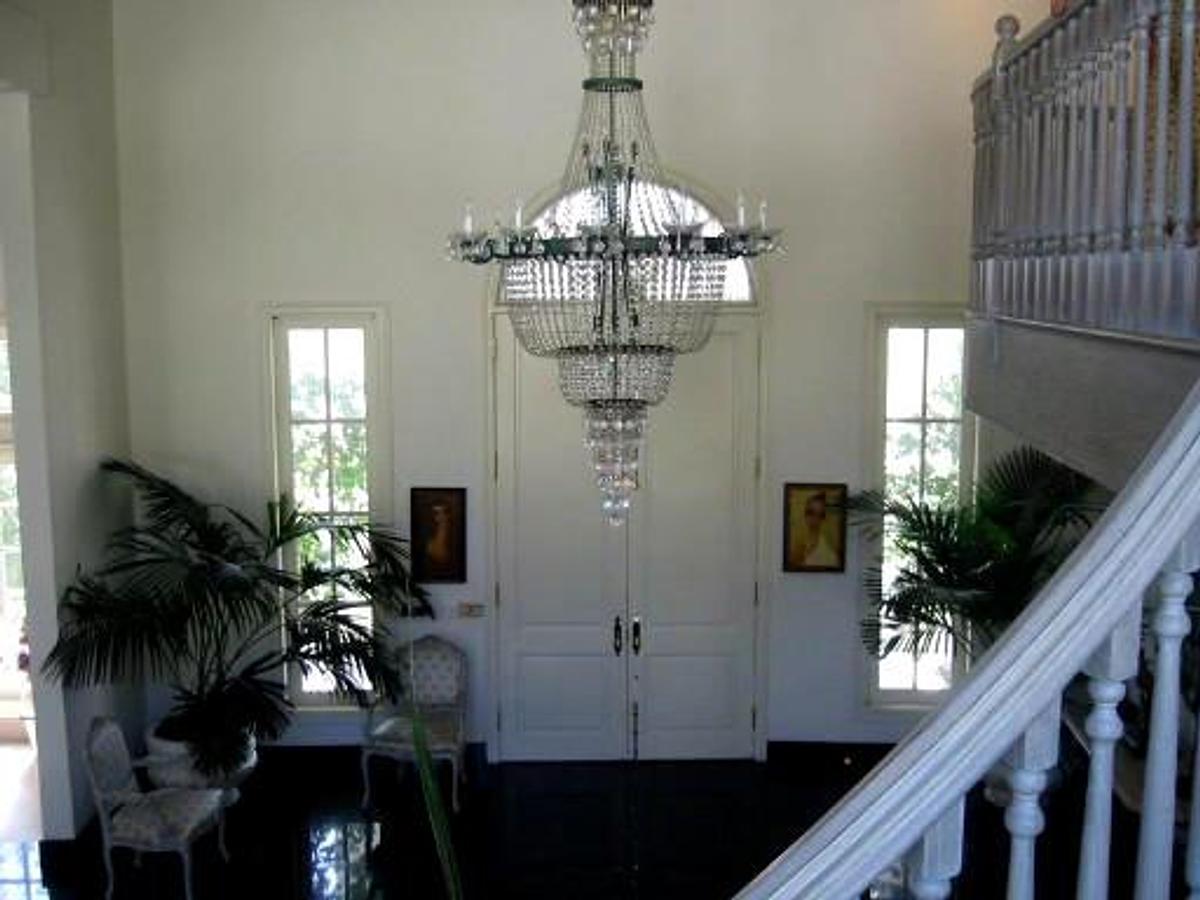 Used Round Crystal 12-Light Chandelier Green 16' long 4' round