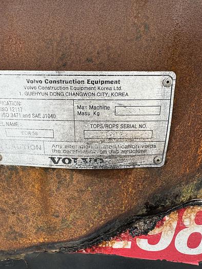 Used 2012 Volvo ECR 58