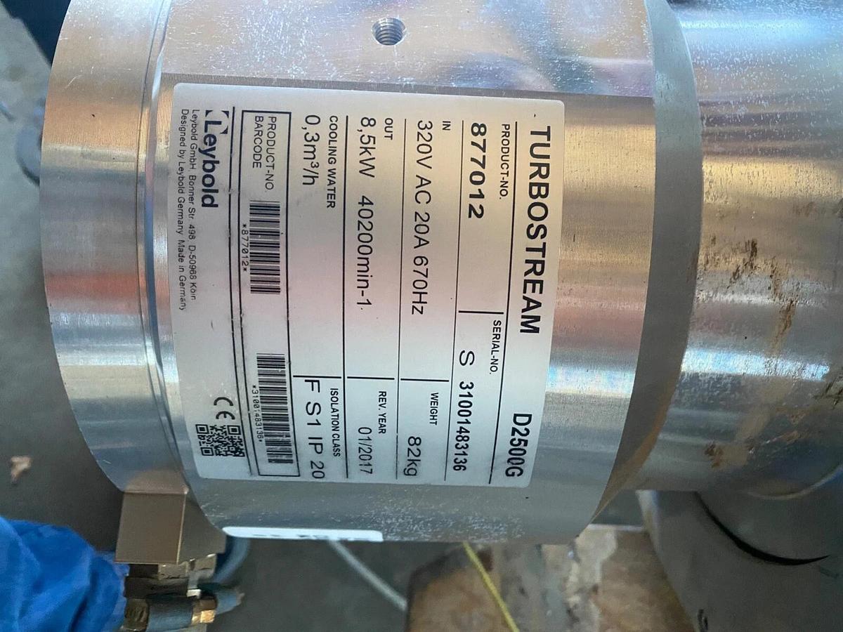 Used Oerlikon Leybold vacuum Turbostream D2500G   Off of Bystronic CO2 Laser