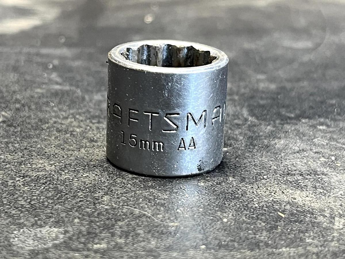 Used Craftsman Vintage 15MM 12 Point 1/2" Drive Shallow Socket