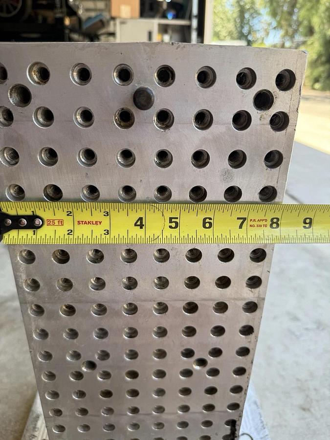 Used Aluminum Tombstone 16 by 16 inch square base.  21.5" tall  8" Square sides