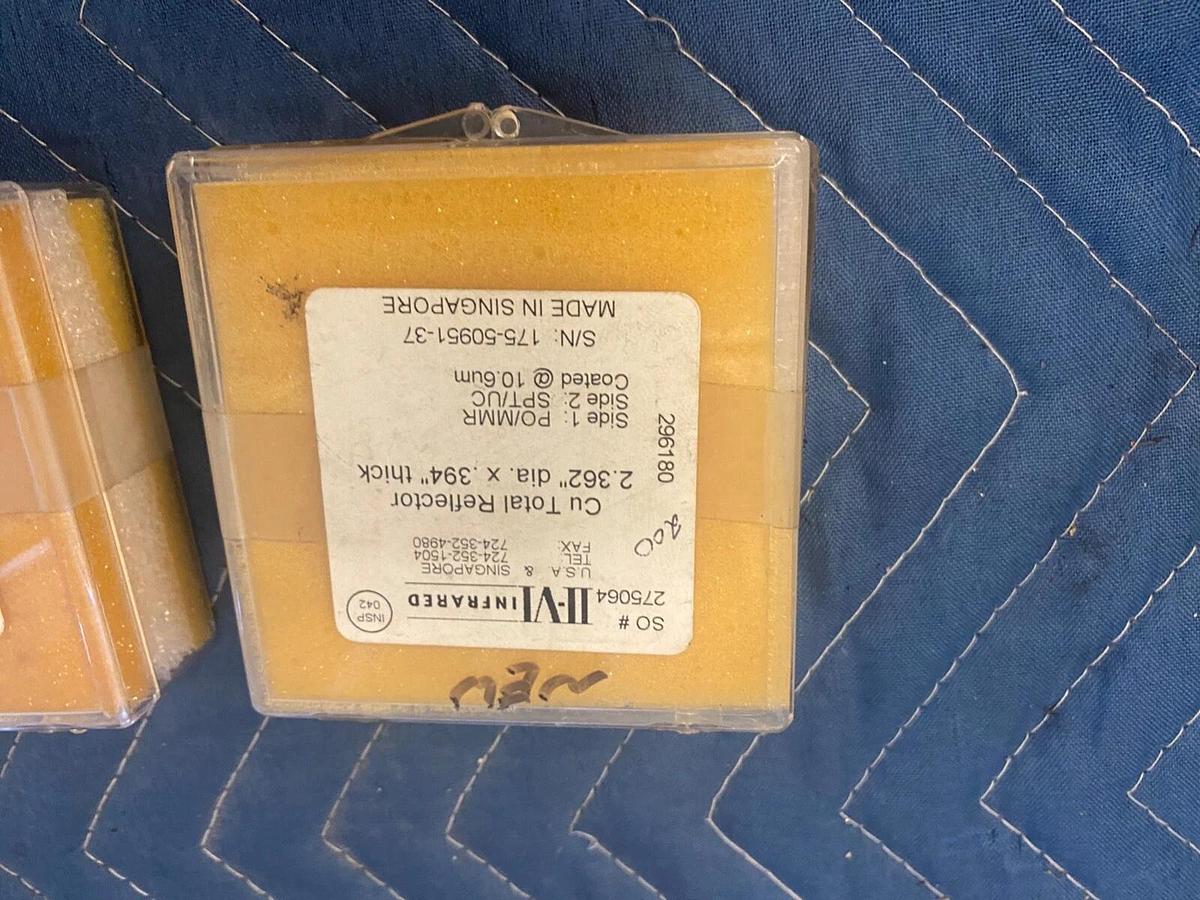 Used II-VI Infrared CU Total Reflector 2.362" X .394" 296180 Side PO/MMR Side SPT/UC