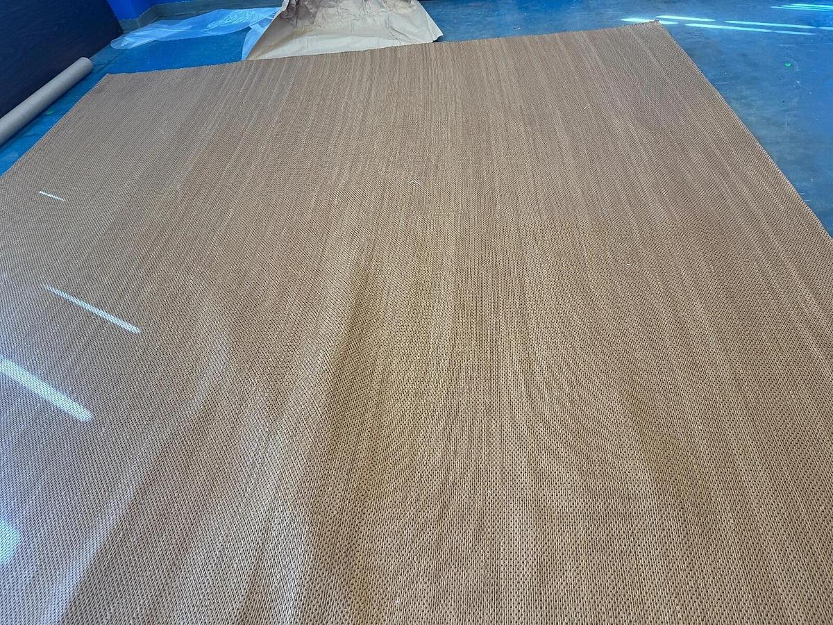 Used Prairie Twill  brown leather rug NEW HANDMADE 13' x 161" Retails for $80,000