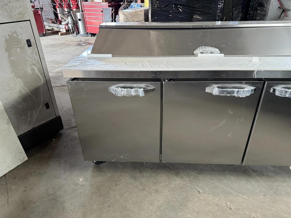 Blue Air BLPT72-HC 72" Three Section Sandwich Prep Table, 20.2 cu. ft.