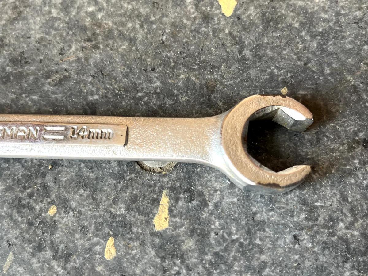 Used CRAFTSMAN -VA- 44177  13mm  x  14mm Flare Nut Metric Wrench  USA Hand Tool