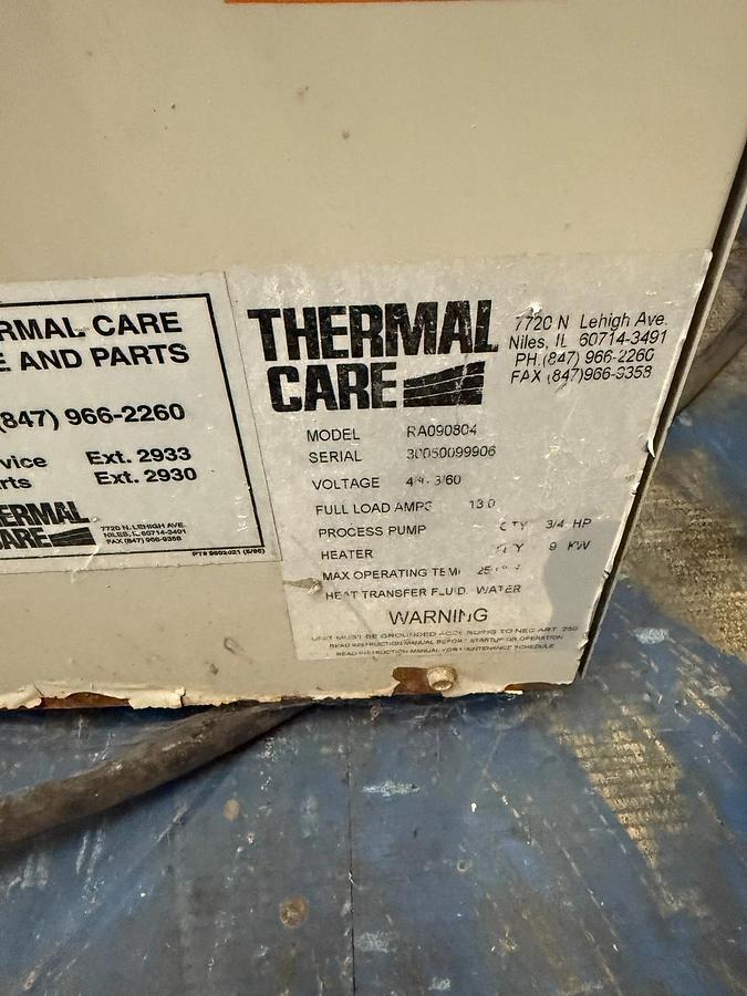 Used Thermal Care Aqua Therm RA Chiller