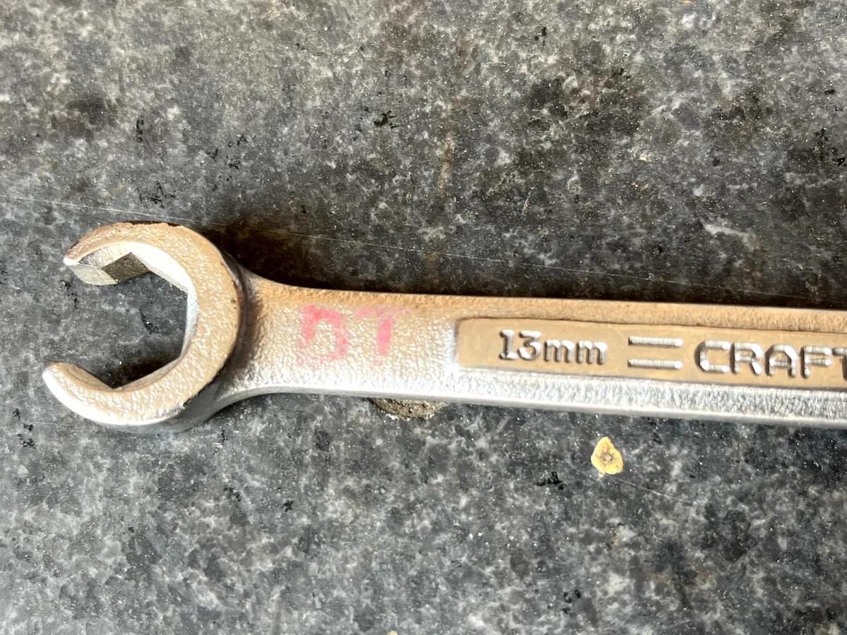 Used CRAFTSMAN -VA- 44177  13mm  x  14mm Flare Nut Metric Wrench  USA Hand Tool