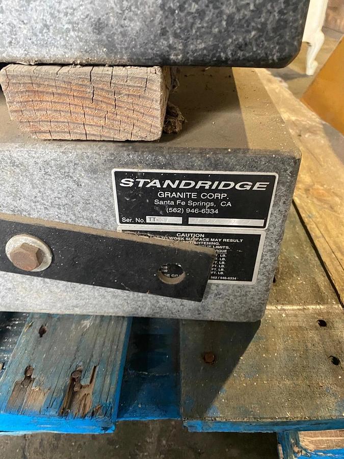 Used Standridge Grade-A Black Granite Surface Plate 40" x 34.5" x 6.5"