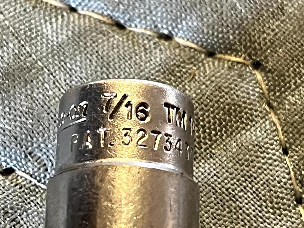 Used Snap-On Tools 6 Point 1/4" Drive SAE 7/16" Shallow Socket TM14 Chrome USA