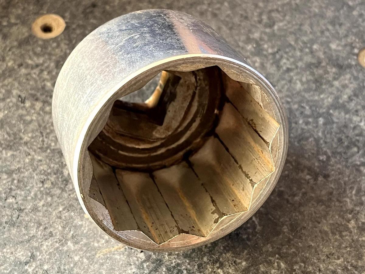 Used 12-Point Chrome SAE 2" Socket with 3/4" Drive