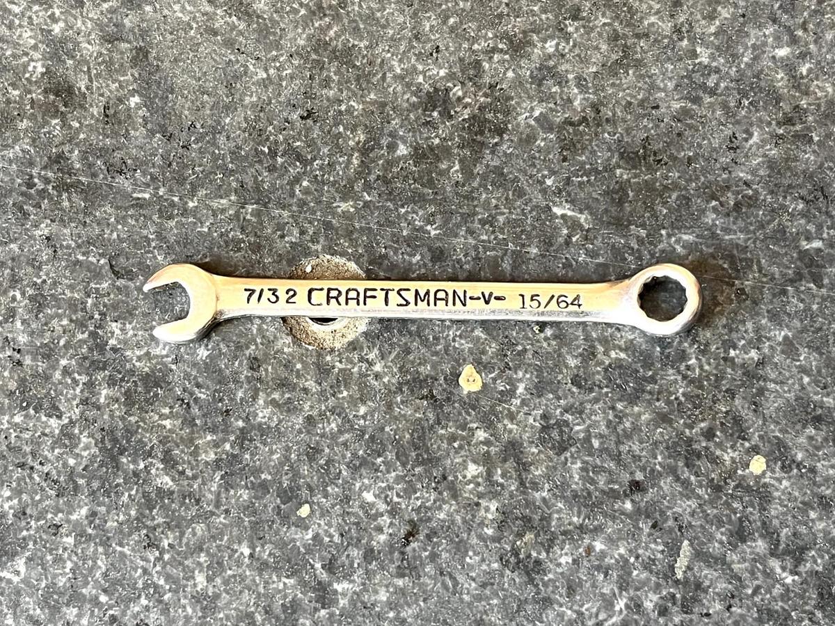 Used Craftsman  7/32" x 15/64"  12 Point Midget Ignition Combination Wrench