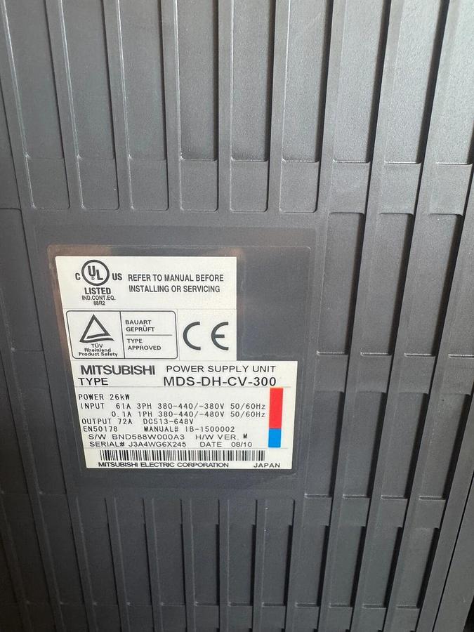Used MITSUBISHI MDS-DH-CV-300 SPINDLE DRIVE S/N: J3A4WG6X245