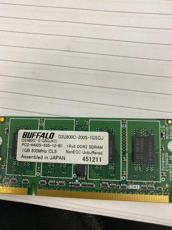 Used Buffalo Select 1GB 800MHz PC2-6400S Desktop Memory / D2n800C-S1GSGJKC