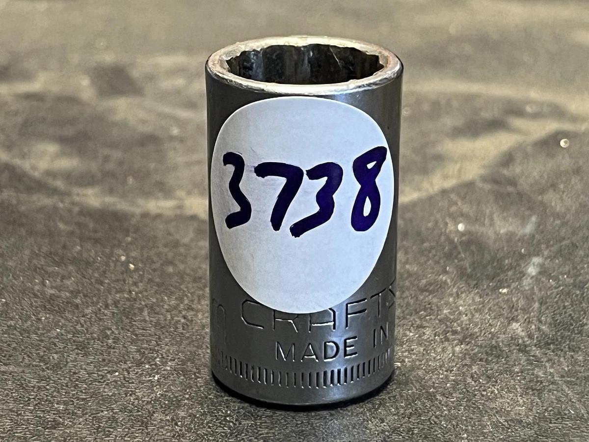 Used Craftsman Vintage 15MM 12 Point 1/2" Drive Shallow Socket V Series USA 44236