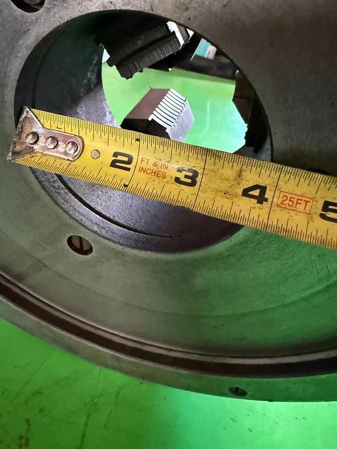 Used PHASE 2,  12" 3-Jaw Chuck 4" Hole Self Centering Jaws
