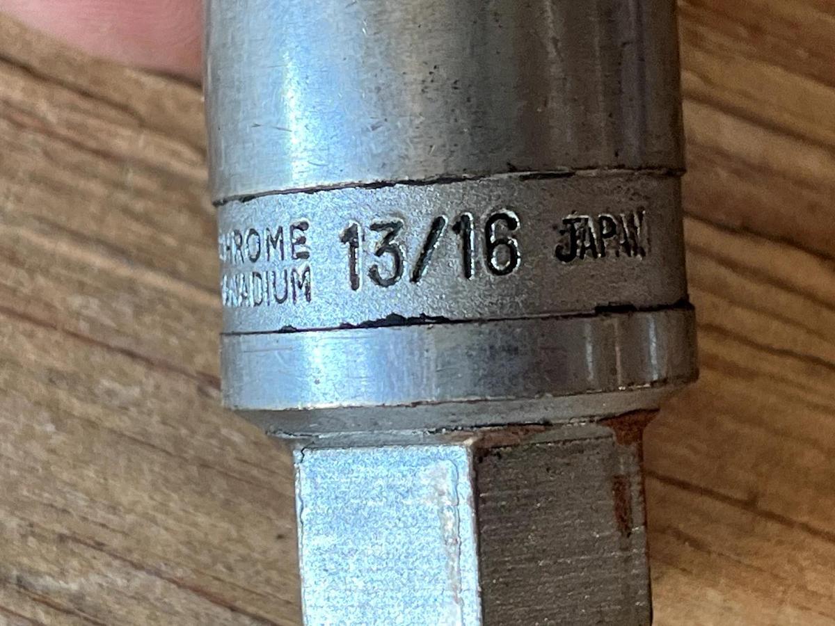 Used Chrome Vanadium Spark Plug Socket Crew Line 1/2" Square Drive 13/16" Japan