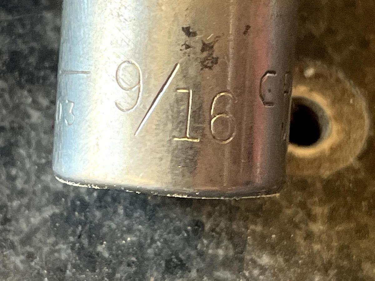 Used CRAFTSMAN TOOLS 47503  9/16in  1/2" DRIVE 12 PT CHROME SOCKET USA EE SERIES