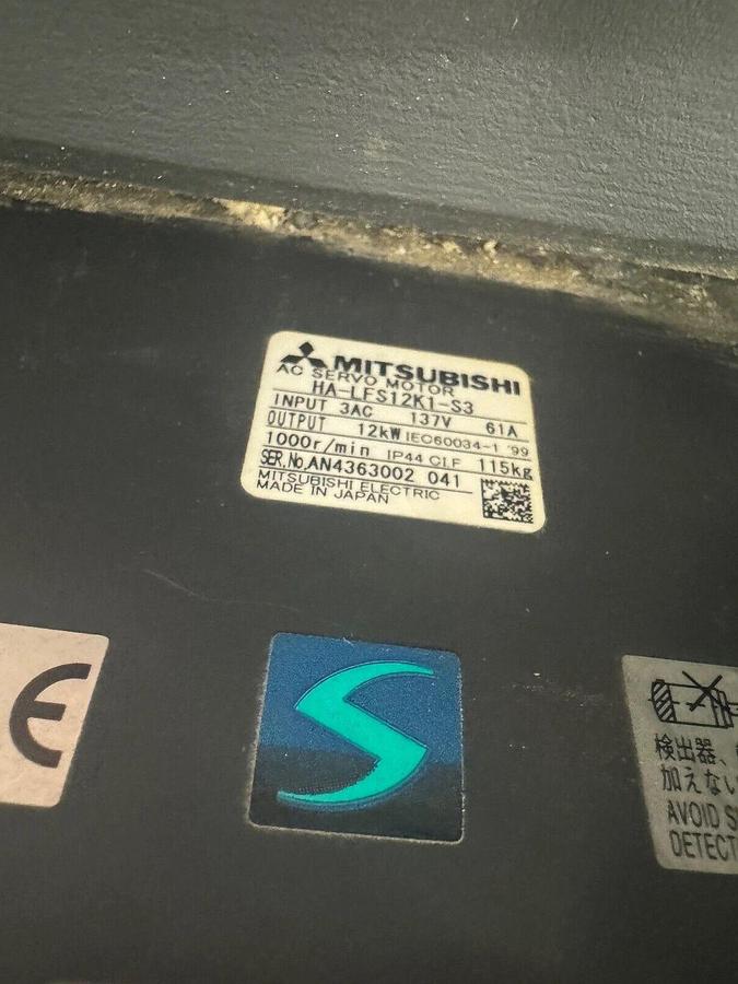 Used MITSUBISHI AC SERVO MOTOR HA-LF12K1 -S2 HALF12K1S2  (24608)