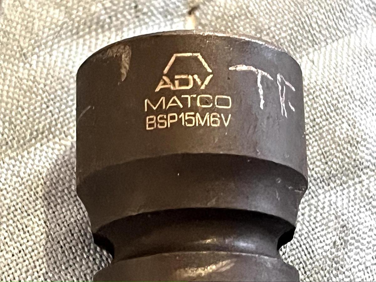 Used MATCO TOOLS "ADV" BSP15M6V, 3/8" DRIVE, 15MM. IMPACT SOCKET, 6 POINT.