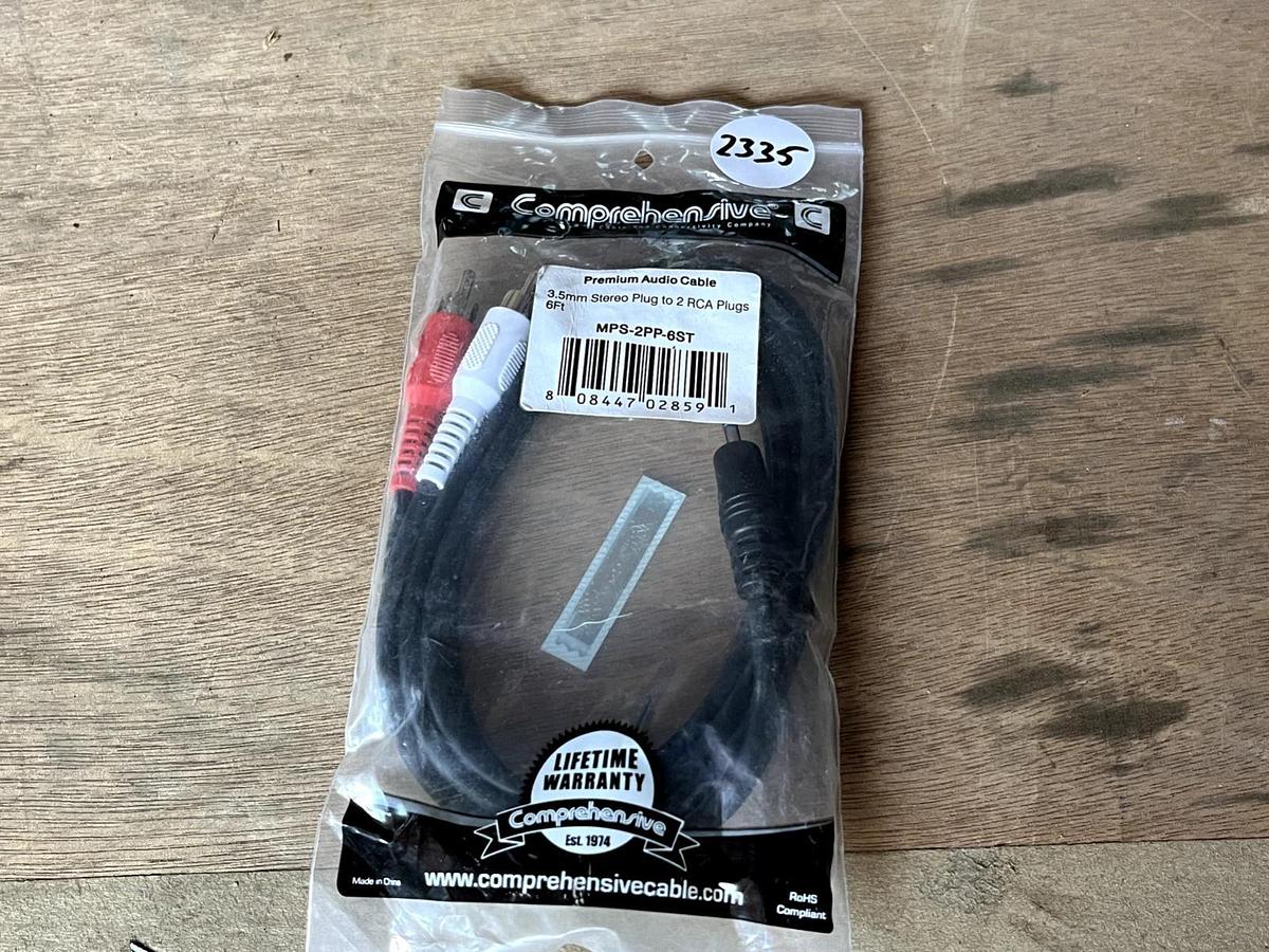 Used Comprehensive MPS-2PP-6ST 6 ft. 3.5mm Stereo to 2 RCA Cable Male to Male