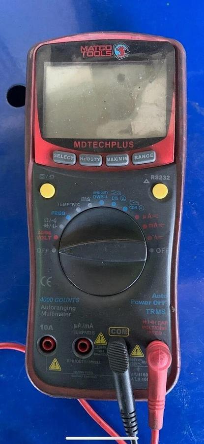 Used MATCO Multi Meter RPM Inductive Clamp Temp Probe Data Logger Set Lot Case Cable