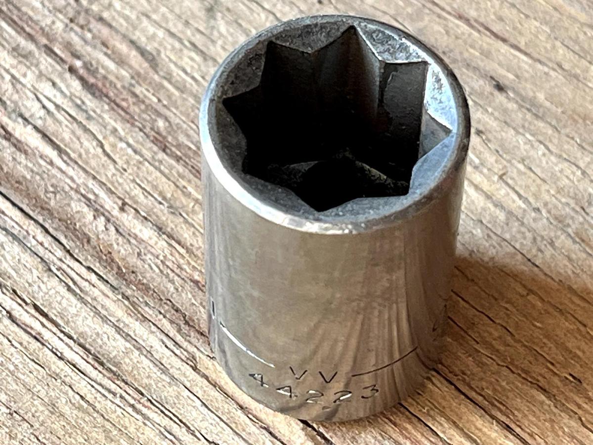 Used Vintage Craftsman 1/2" Drive 9/16" 8 Point Torx Shallow Socket SAE G 44223 USA