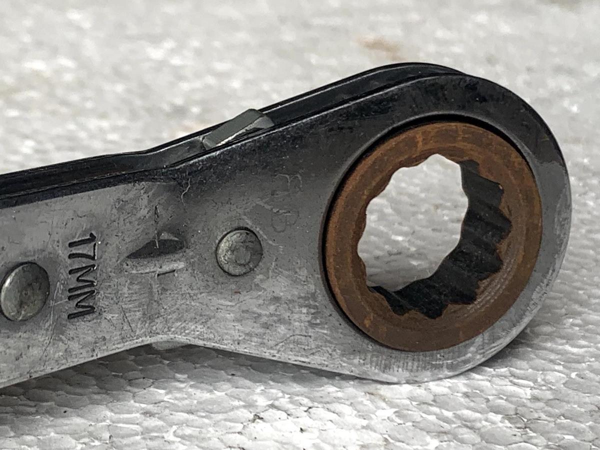 Used Blue-Point Tools USA 15mm 17mm 12pt 25° Offset Ratcheting Wrench RYAM1517