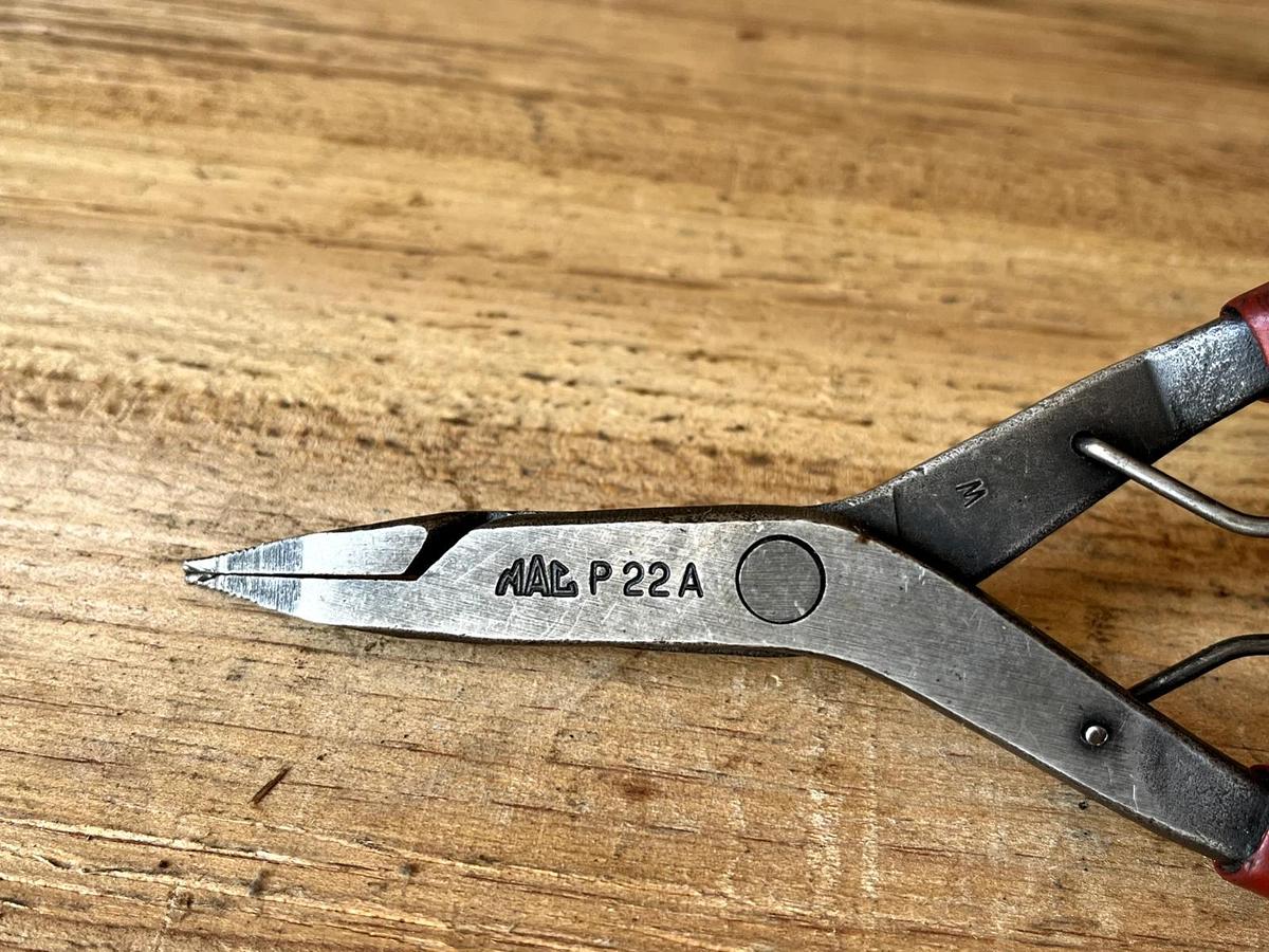 Used MAC Tools USA P22A Straight Tip Lock Ring Pliers - Red Grip