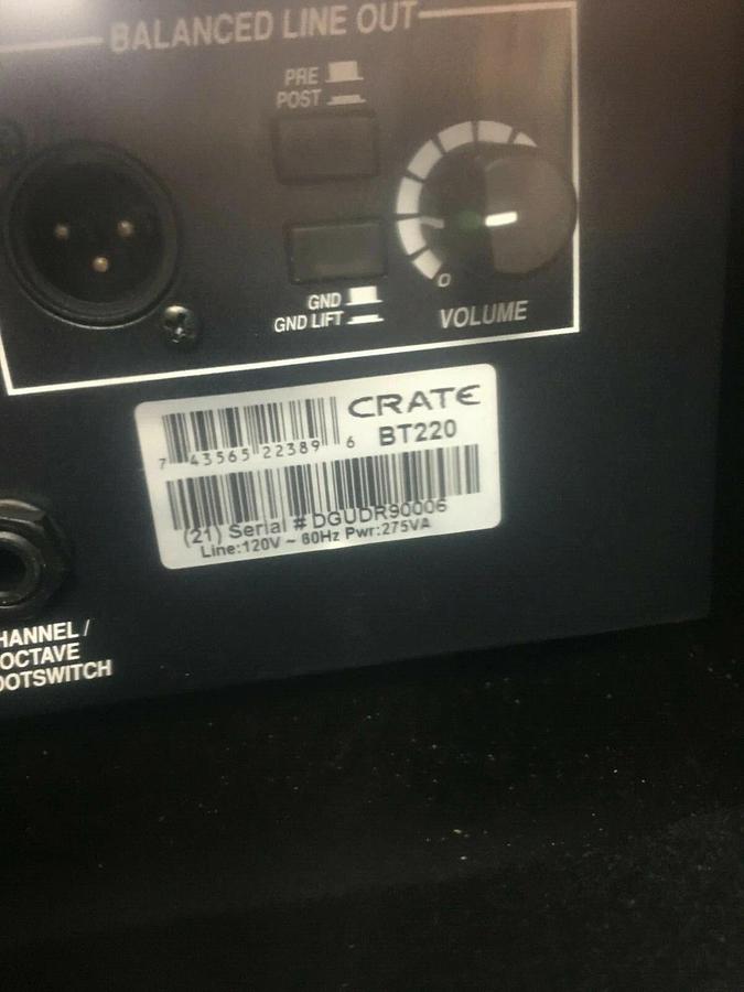 Used CRATE BT 220 BASS AMP Combo Amplifier (Local pickup available)