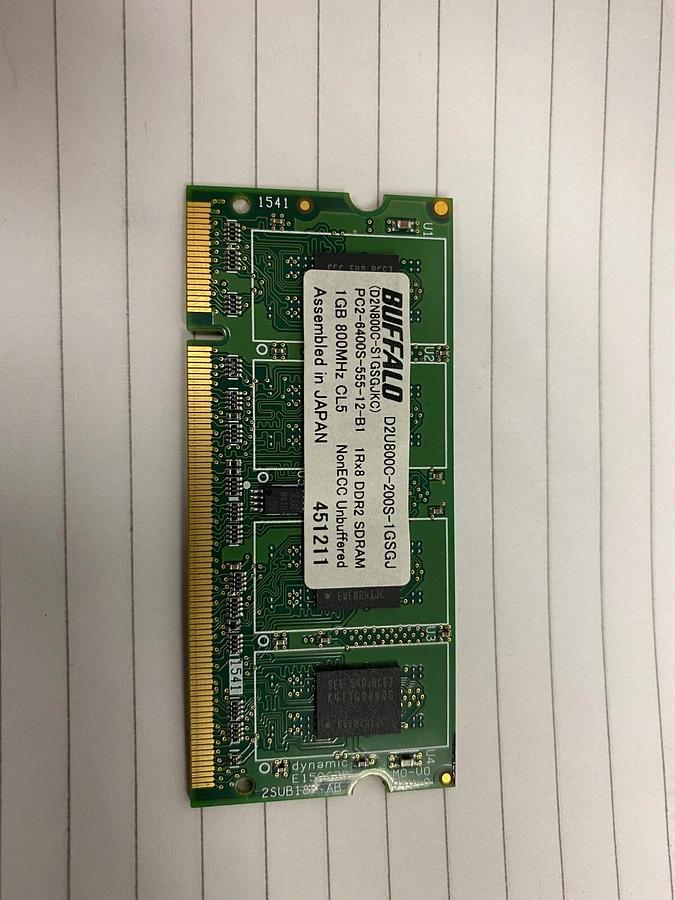 Used Buffalo Select 1GB 800MHz PC2-6400S Desktop Memory / D2n800C-S1GSGJKC