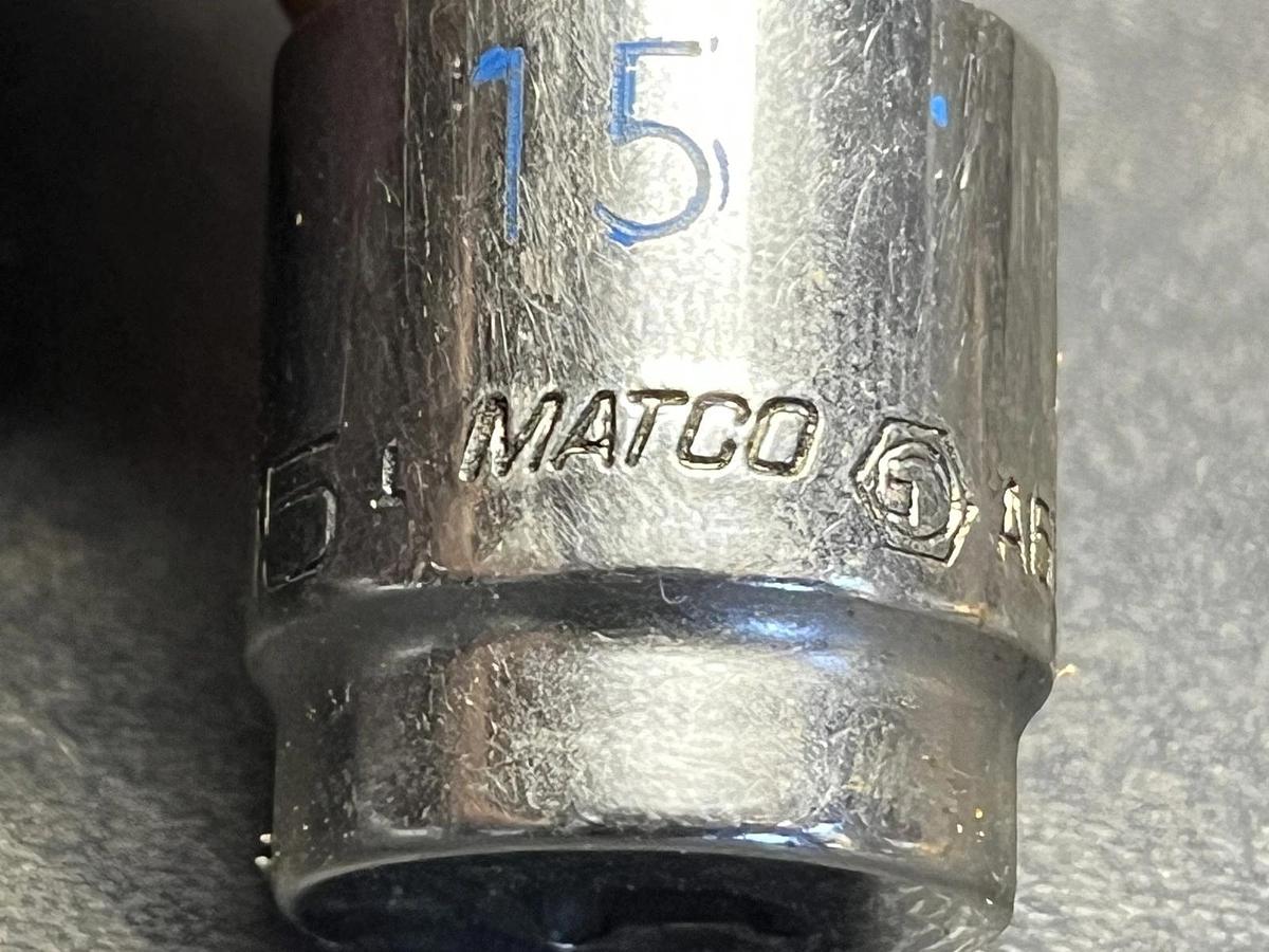 Used MATCO Tools USA A15MS8 15MM Metric 3/8" Dr.  Socket