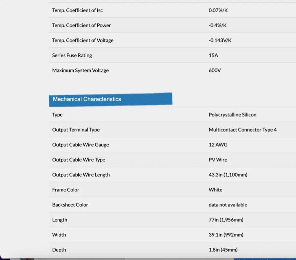 Used Phono Solar PS315P/24T 315 Watt 72 cell solar panels.