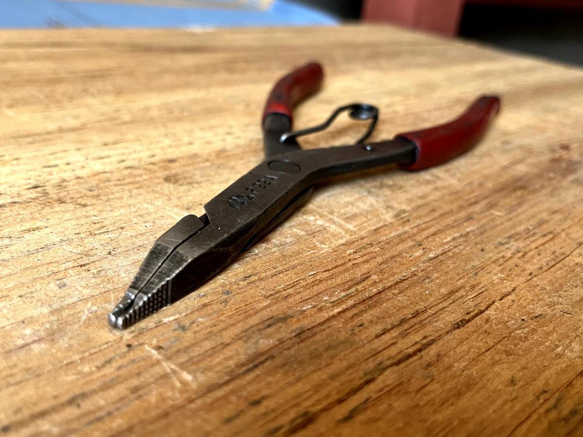 Used MAC Tools USA P22A Straight Tip Lock Ring Pliers - Red Grip