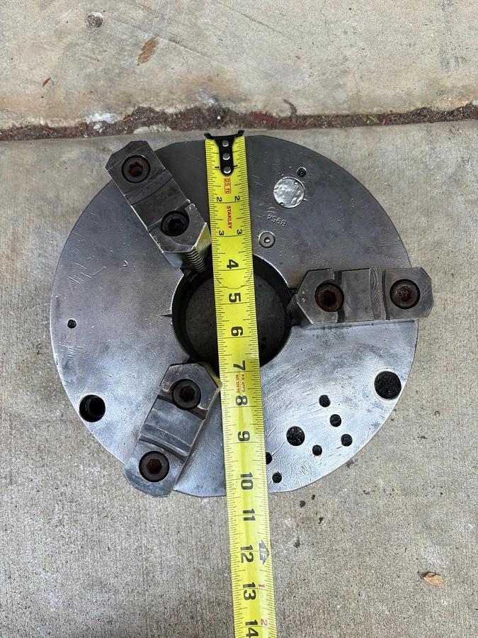 Used PHASE 2,  10 1/2" 3-Jaw Chuck 3 1/2" Hole Self Centering Jaws