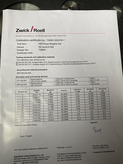 Used 2022 Zwick/Roell Amsler HDT/VIcat