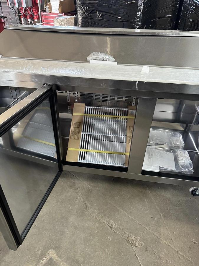 Blue Air BLPT72-HC 72" Three Section Sandwich Prep Table, 20.2 cu. ft.