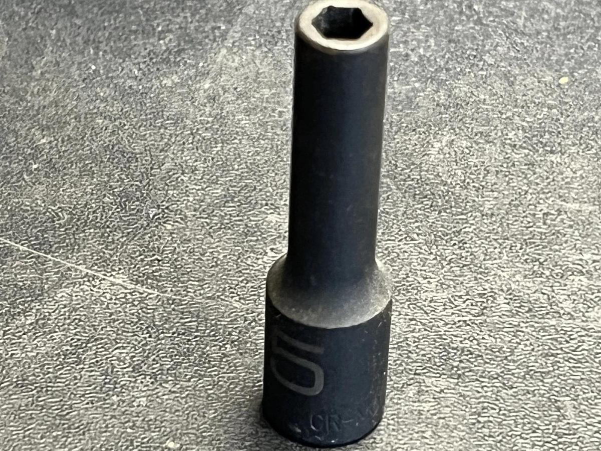 Used MATCO Tools "ADV" ADP5M6V, 1/4" Dr. 5MM Impact Socket, 2" Deep, 6-Point.