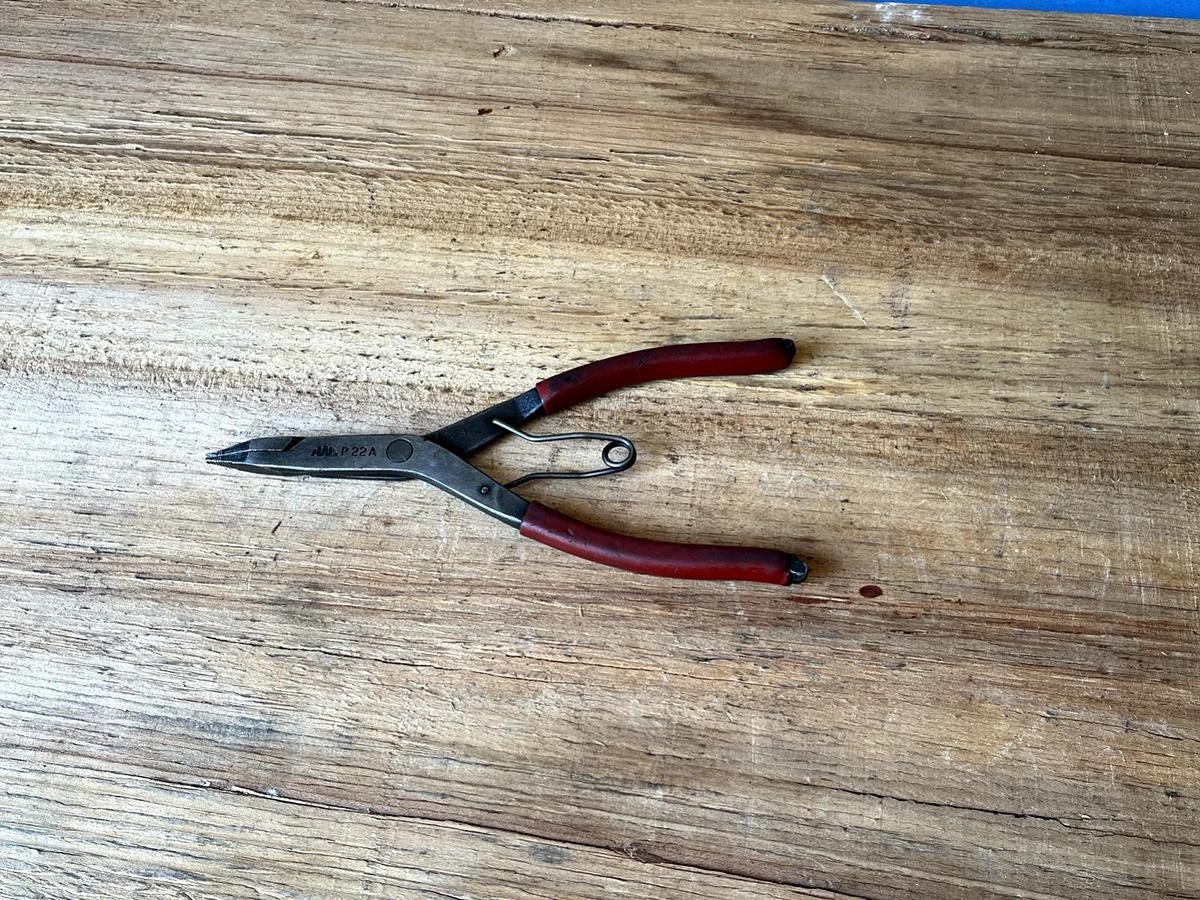 Used MAC Tools USA P22A Straight Tip Lock Ring Pliers - Red Grip
