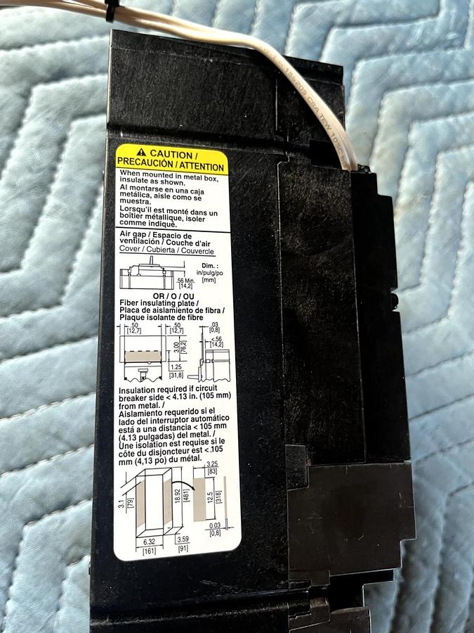 Square D JJF36250 PowerPact Current-limiting Circuit Breaker 250A JJ250 3 Pole