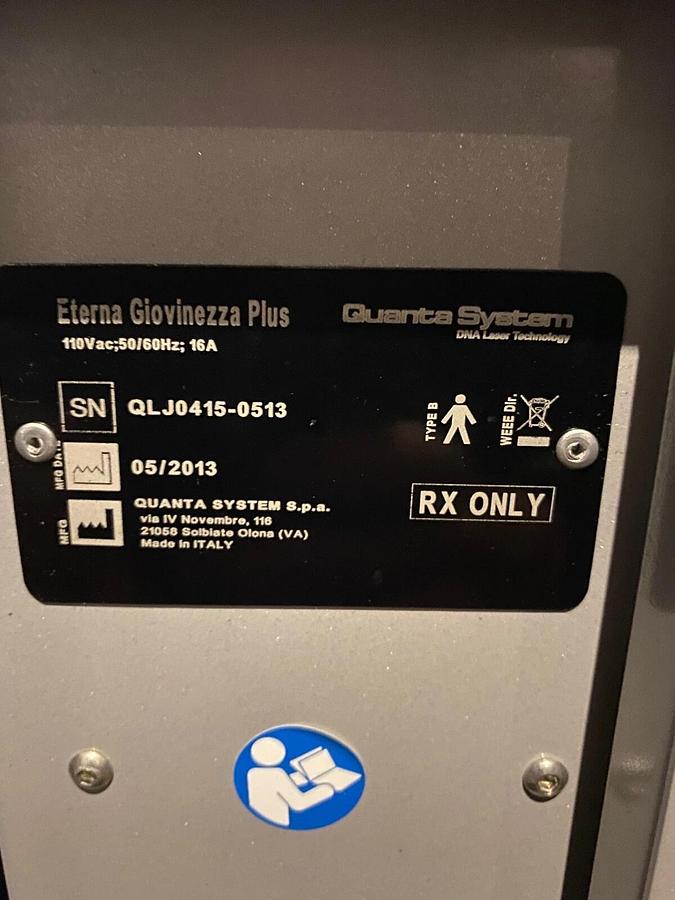 Used QUANTA SYSTEM Eterna Giovinezza IPL Intense Pulsed Light (2013)
