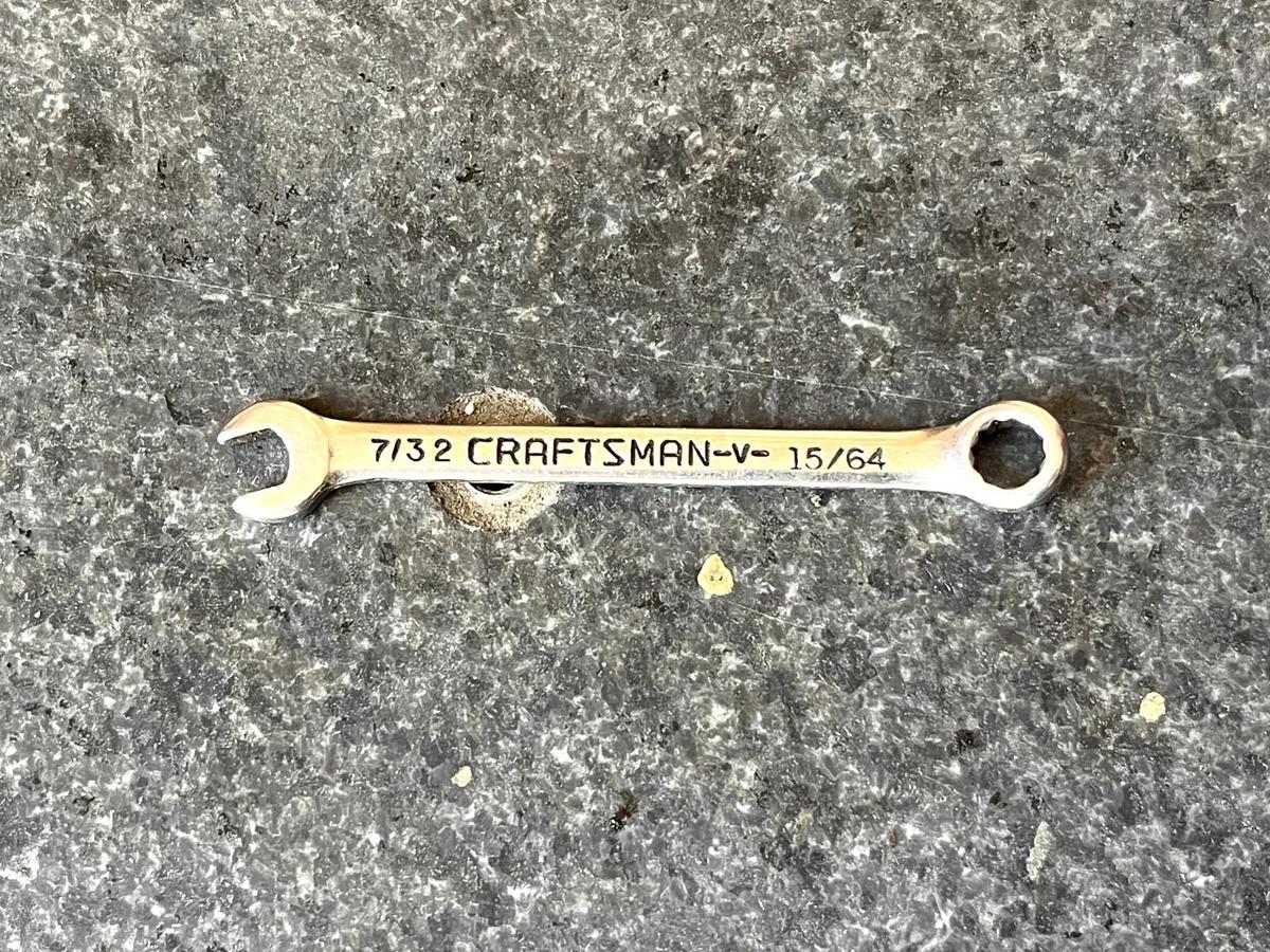 Used Craftsman  7/32" x 15/64"  12 Point Midget Ignition Combination Wrench