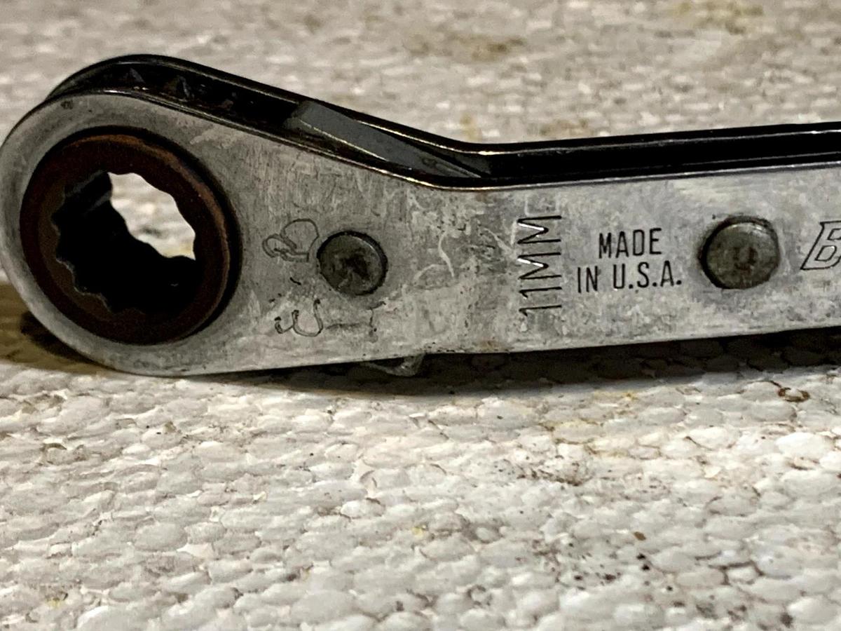 Used Blue-Point tools USA 11 x 12mm 12pt Offset Ratcheting Wrench RYAM1112