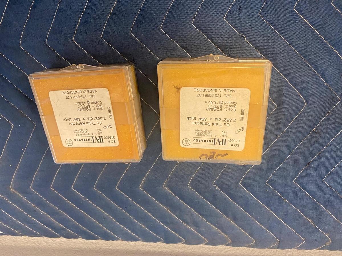 Used II-VI Infrared CU Total Reflector 2.362" X .394" 296180 Side PO/MMR Side SPT/UC