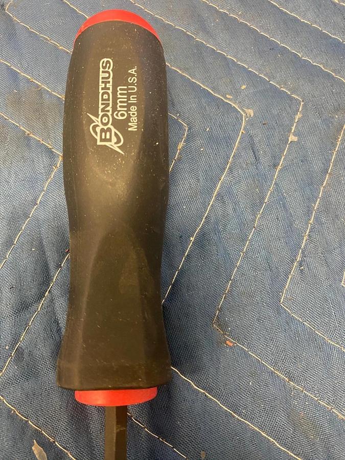 Used BONDUS 3772 BALL TIP 6MM HEX SCREWDRIVER STANDARD SHAFT